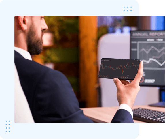 broker inspecting charts